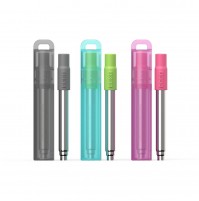ZOKU Reusable Pocket Straw with carrying case and cleaning brush ALL COLOURS